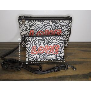 Coach X Keith Haring Lyla LOVE Print Crossbody with Wristlet Set F11773
